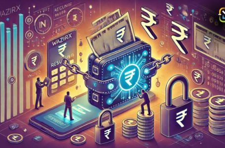 Digital illustration showing a secure digital wallet reopening with digital locks being unlocked and Indian Rupee symbols, emphasizing enhanced security and financial operations in the fintech sector