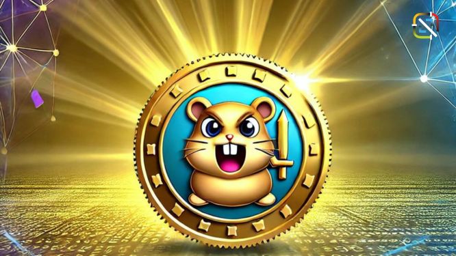 Hamster Kombat token in a blockchain-themed environment.